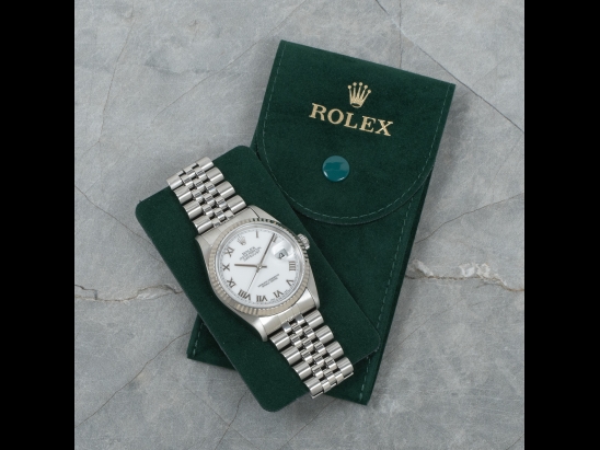 Rolex Datejust 36 Bianco Jubilee White Milk Roman Dial  Watch  16234 